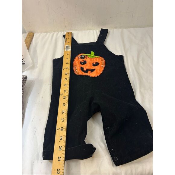 Rare Editions Boys Pumpkin Black romper 9m Vtg Philippines - Picture 6 of 8